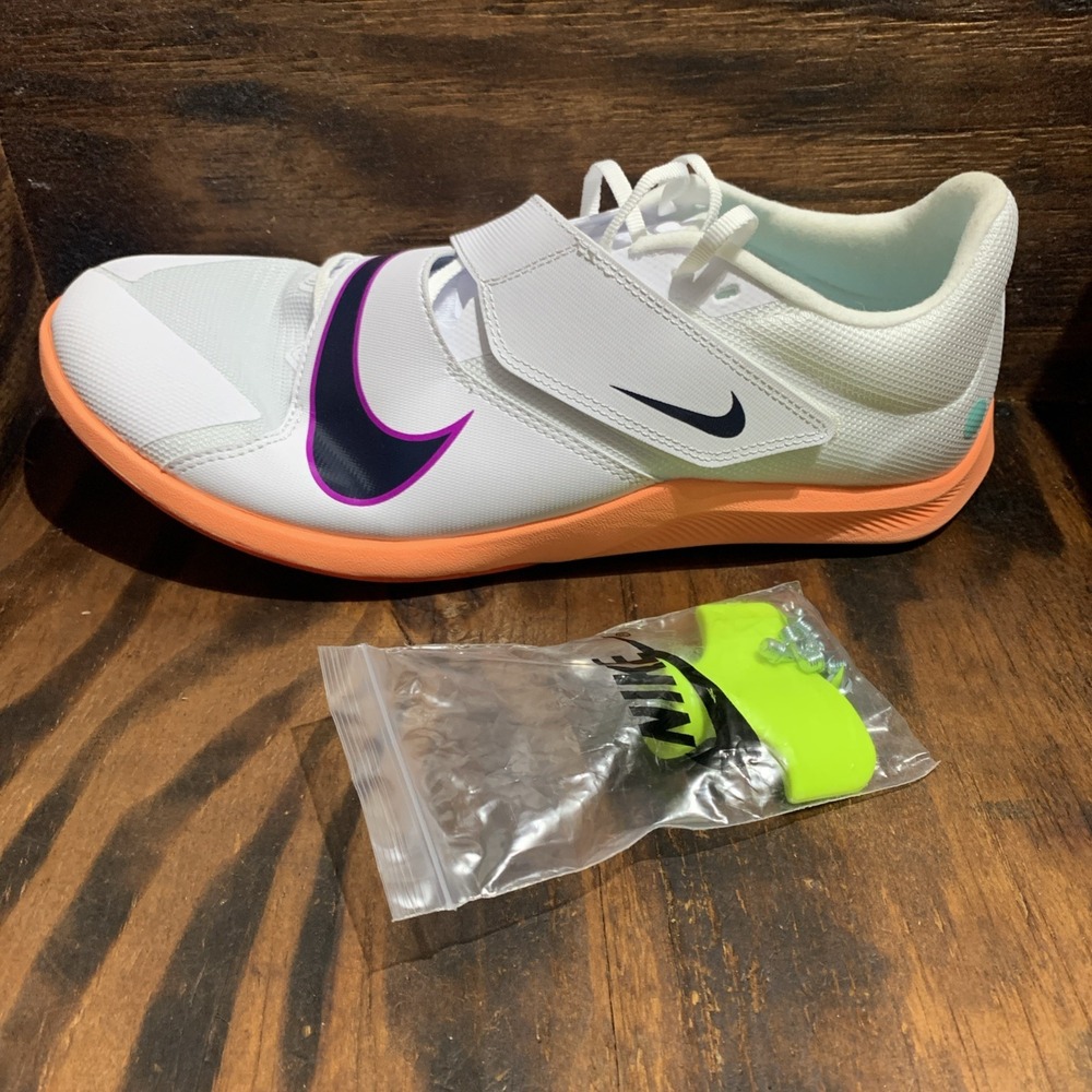 Nike Zoom Rival Jump Spikes White Bright Crimson DR2756-101 Men's Size 11.5